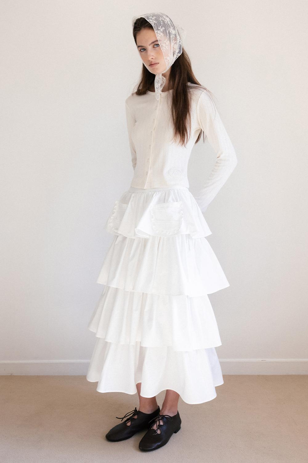 [2차: 4월 16일 예약배송] MAXI APRON SKIRT_TT5S502IV