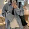 토이넛 루즈핏 데님 셔츠 S23SH105