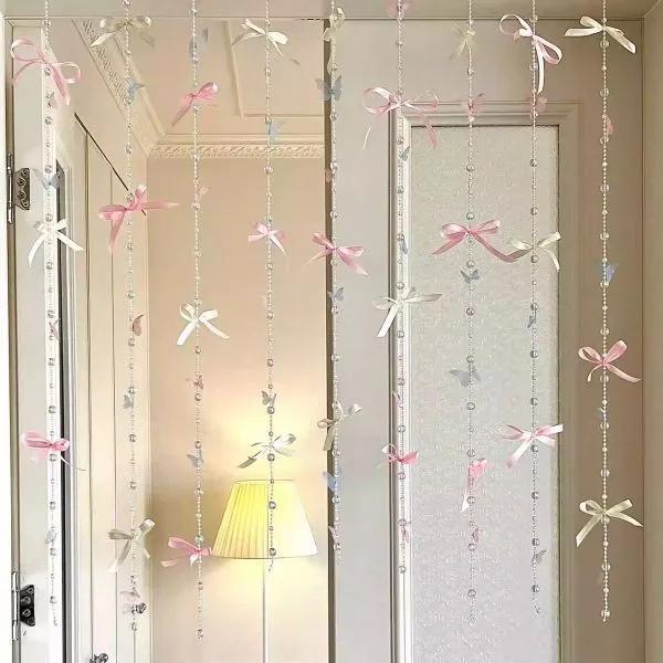 리본커튼 소녀 방 장식 상품 DIY 발레 스타일 커튼 침실 배열