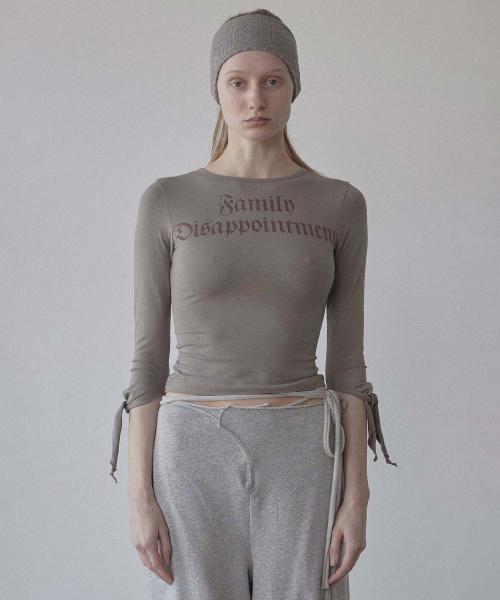 Tie Sleeve Tee Taupe