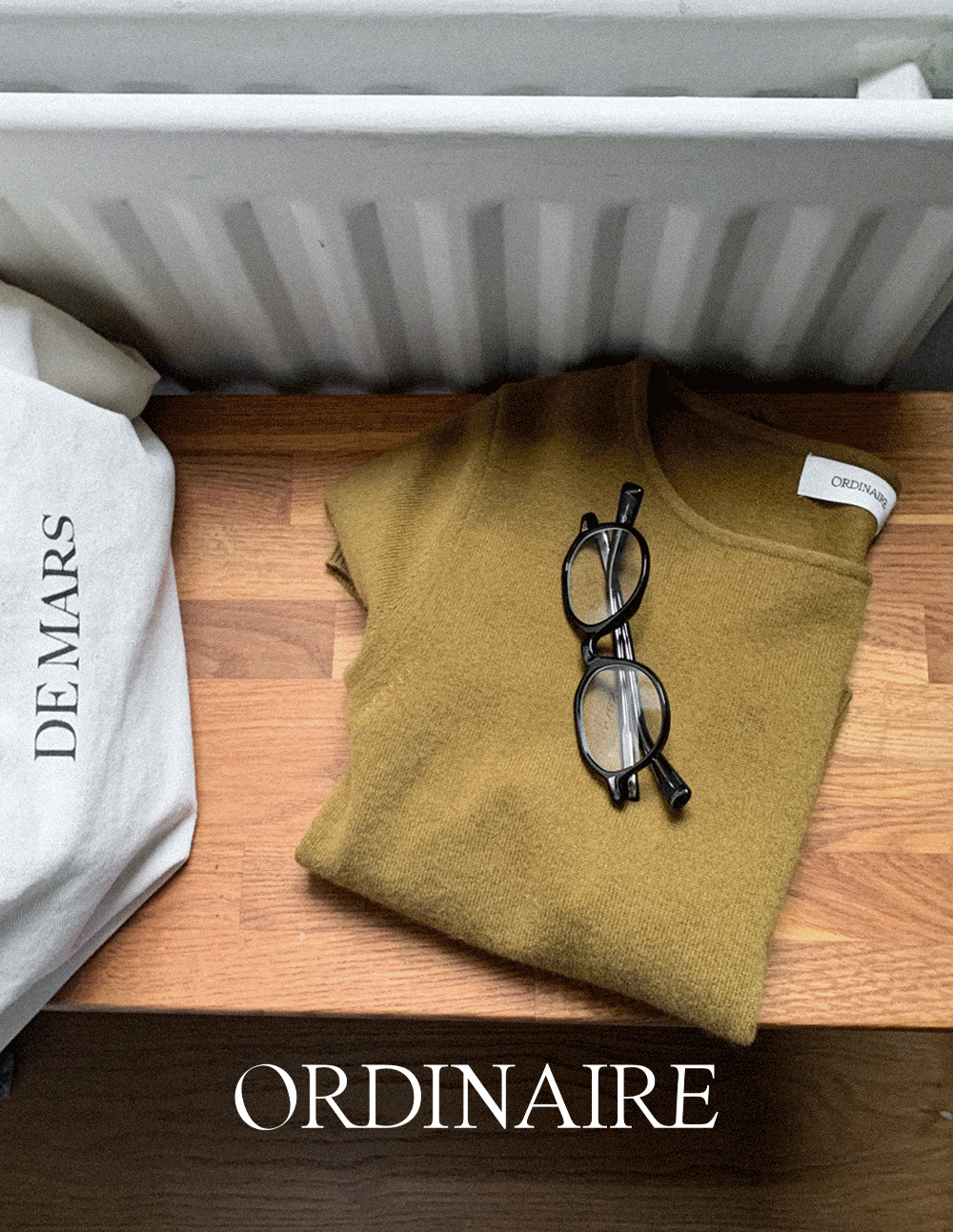 가내스라 [🐑메리노울100][고퀄리티][ordinaire] 베이 울 반팔니트 (4color)