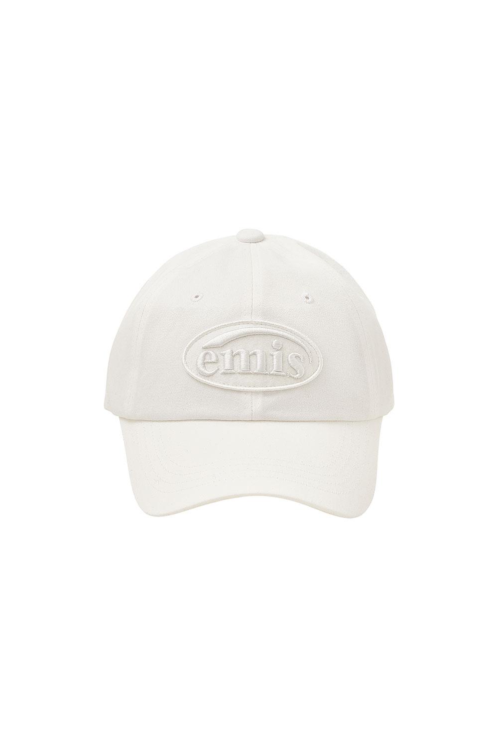 TONE ON TONE WAPPEN BALL CAP-WHITE
