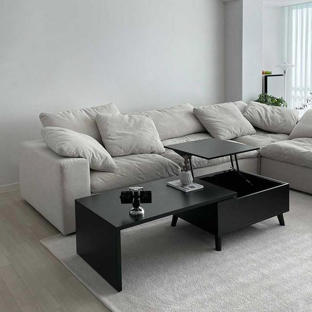 리샘 포스쳐 회전 리프트업 거실 소파테이블