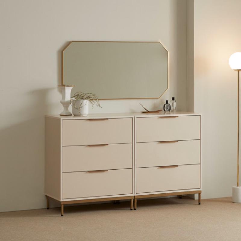 미란다 서랍장 3단서랍 로즈베이지 77cm