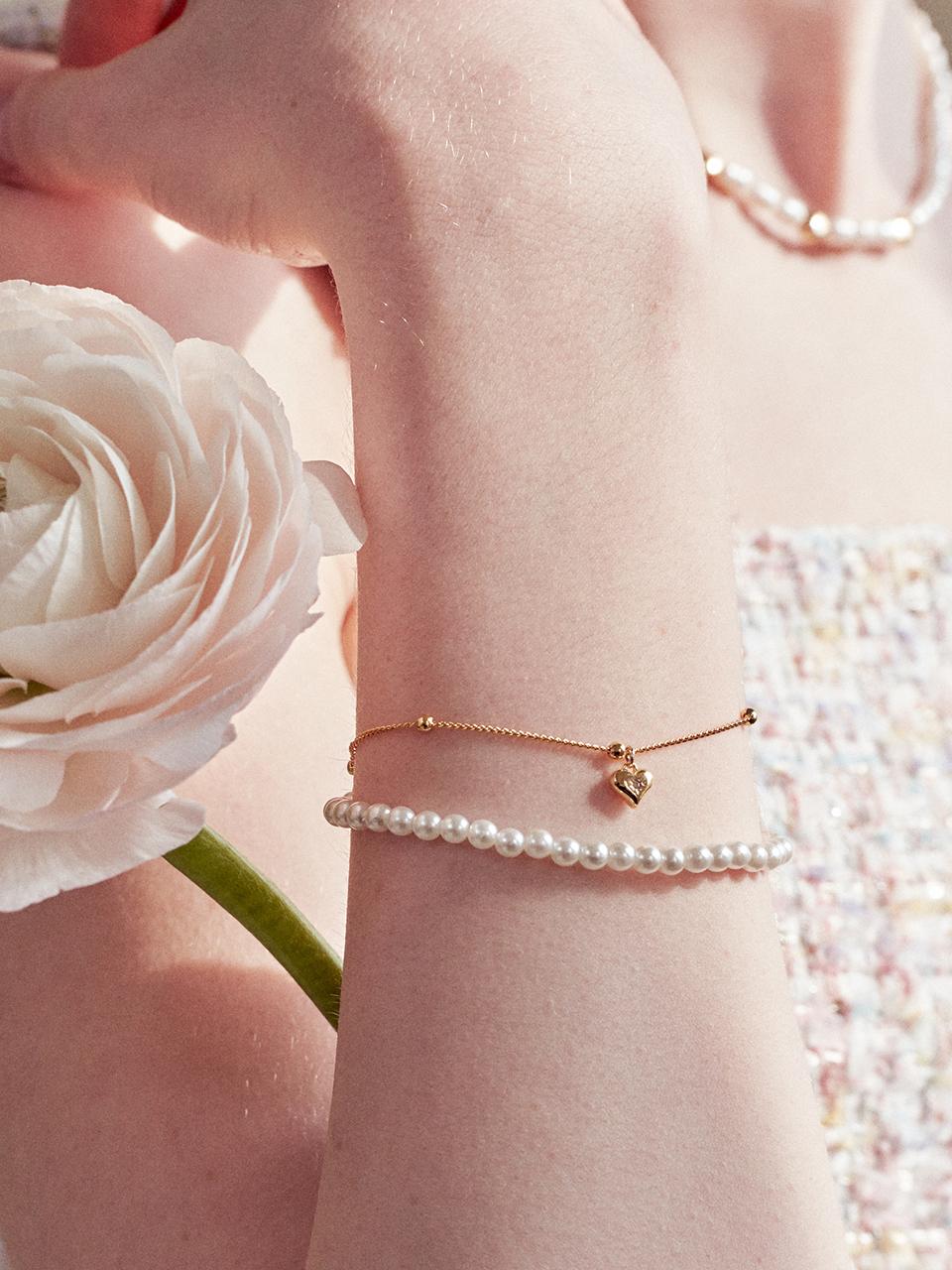 fia heart pearl layered bracelet
