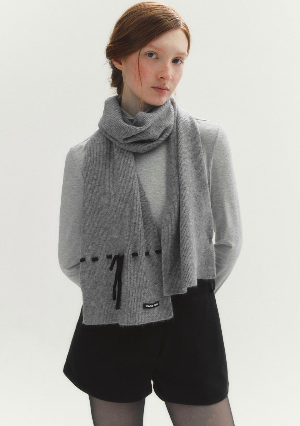 리본 배색 머플러(MAFDSC17MGY)