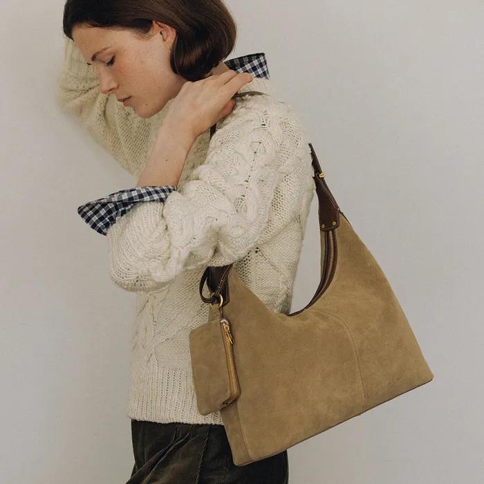 Veneta Hobo Bag Medium Sand Beige