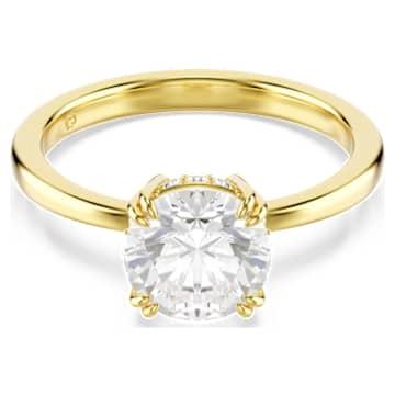 Stilla 칵테일 링, 라운드 컷, 화이트, 골드 톤 플래팅