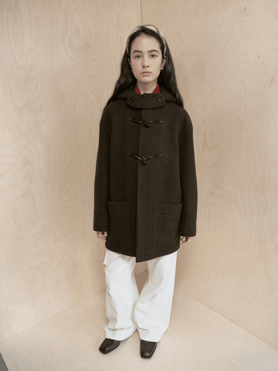 ALPACA HALF DUFFLE COAT_BROWN