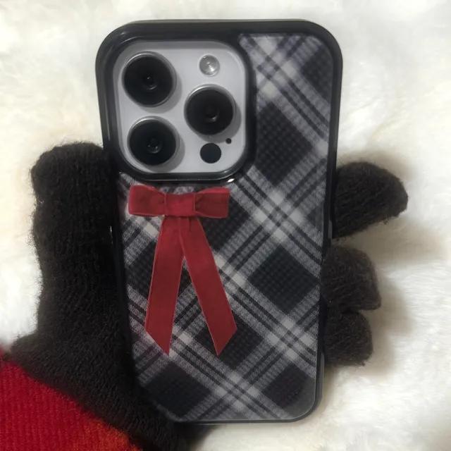 ribbon check glass bumper case 글라스 범퍼 케이스 아이폰 케이스