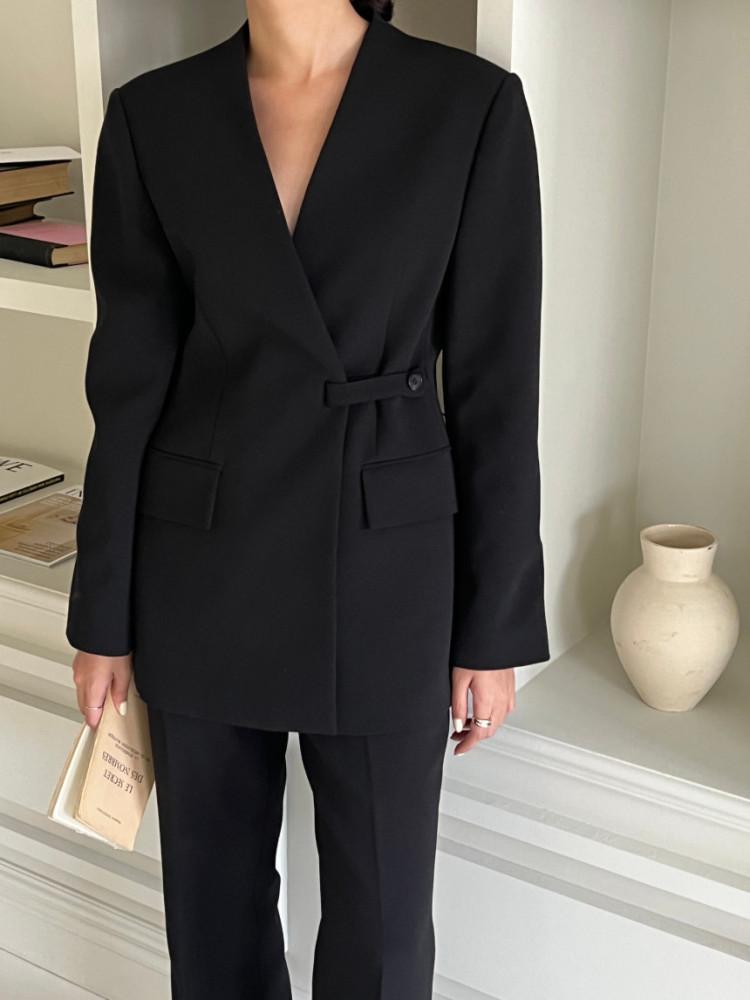 UNDERSTANDING 언더스탠딩 노카라 비죠자켓 브이넥자켓