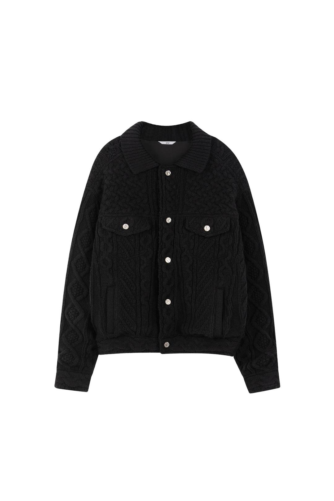 Knit Trucker Jacket Black