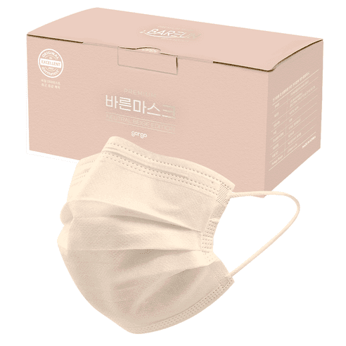 고르고 바른 일회용 마스크 대형, 50개입, 뉴트럴베이지, 1개 - 일반마스크 | 쿠팡