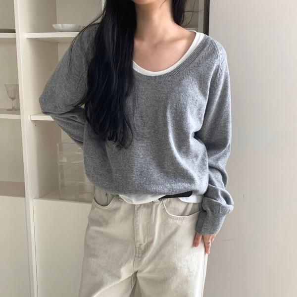 Carol u-neck knit (3c)