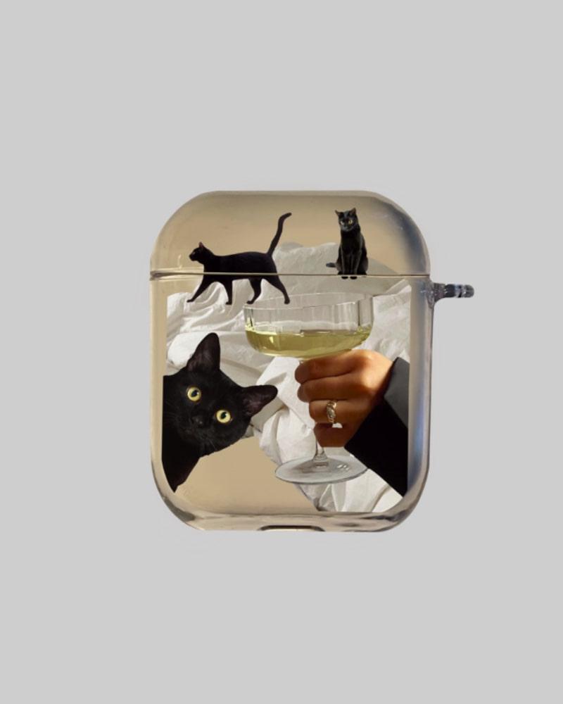 [AirPods] claer . black cat