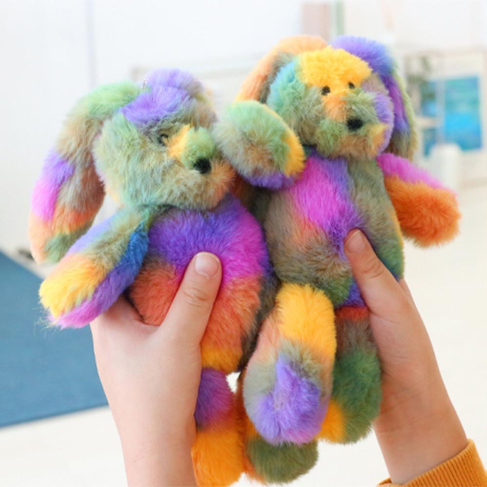 레인보우 토끼 키링 열쇠고리