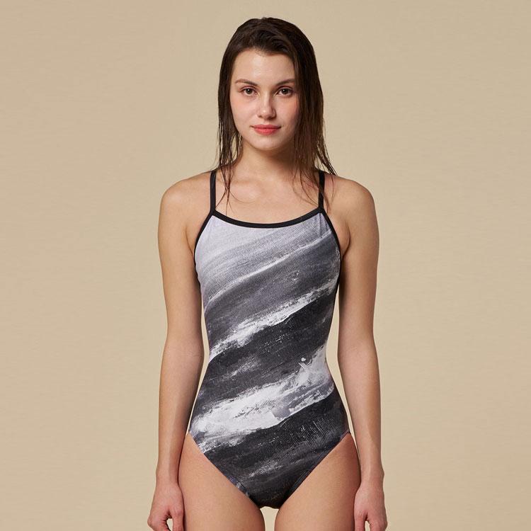 랠리 웨이브 더블스트랩 엑스백 블랙 [OSLA636 (BLK) 여자 실내수영복]