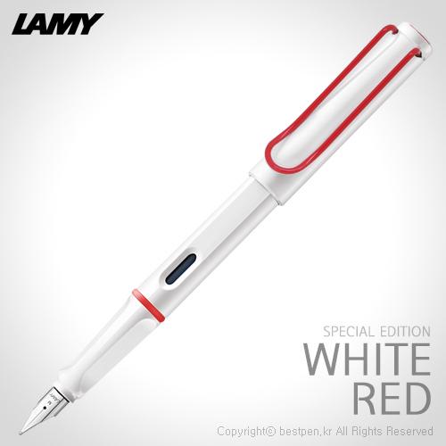 라미 만년필 사파리 화이트&레드