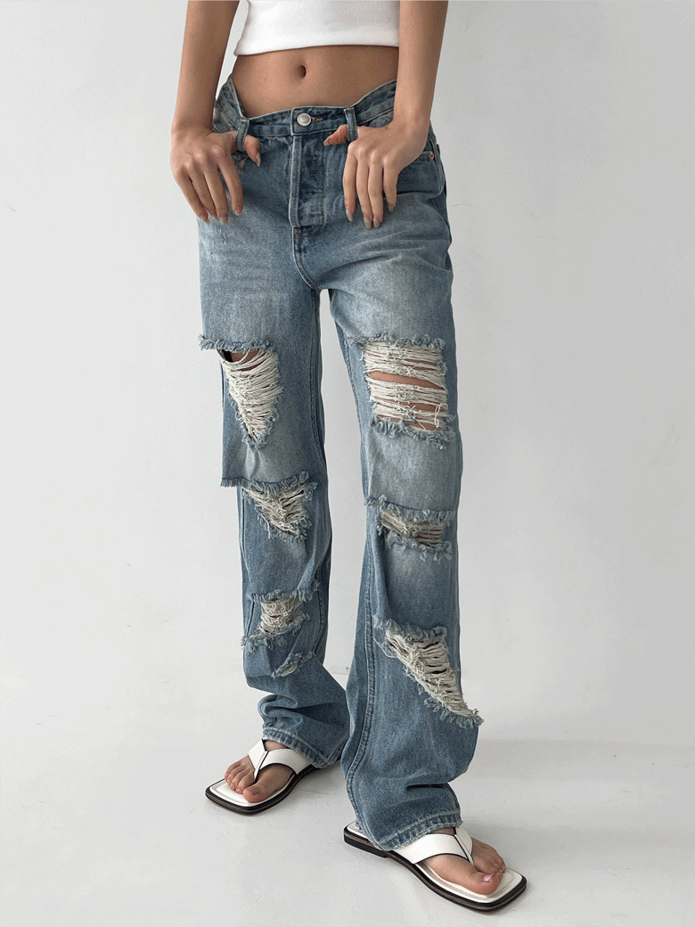 러프블럭 디스트로이드 데님팬츠