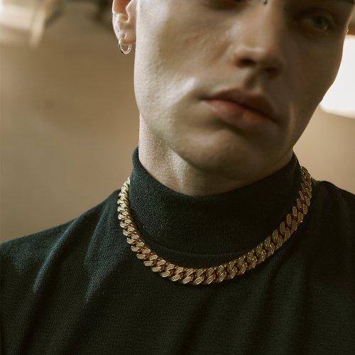 써지컬 스틸 지르코니아 큐빅 골드 금 초커 목걸이 STN-ZCG 맞춤제작