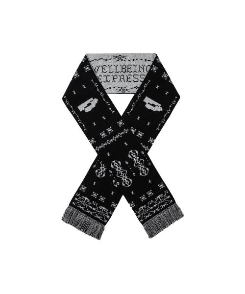 Wool Jacquard Muffler Black