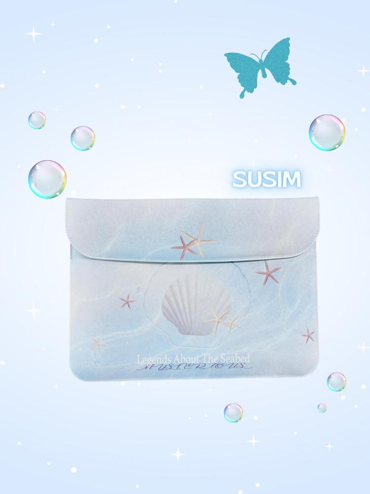 수심 Ocean Laptop Pouch 오션 노트북 파우치 아이패드 맥북 13인치 물결