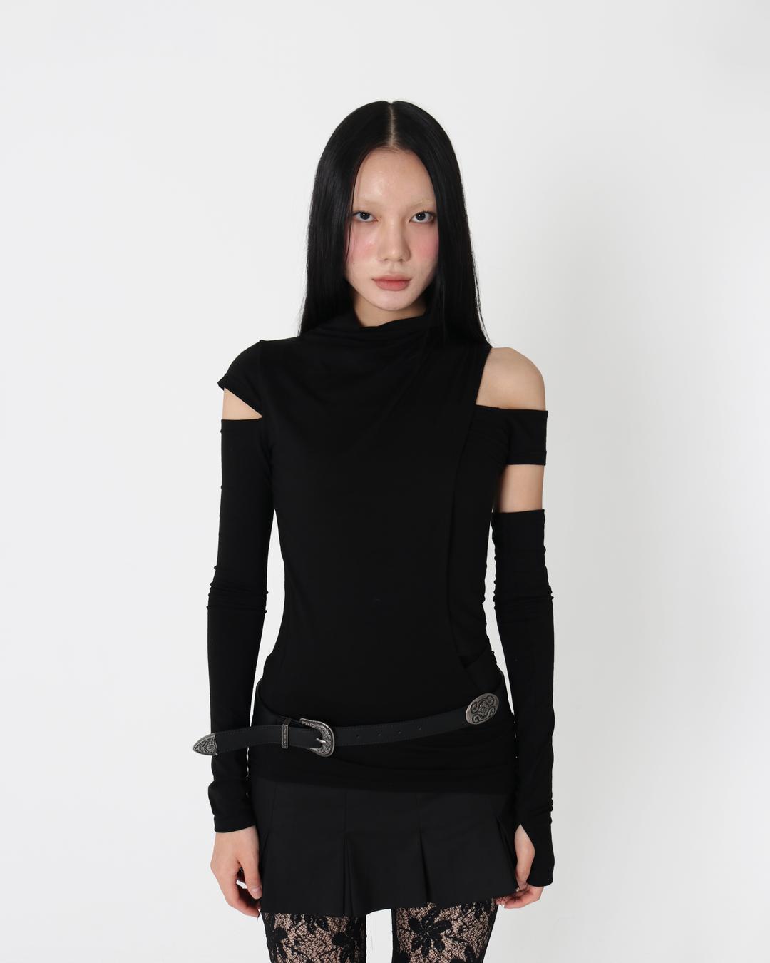 COWL NECK WARMER LONG SLEEVE [BLACK]