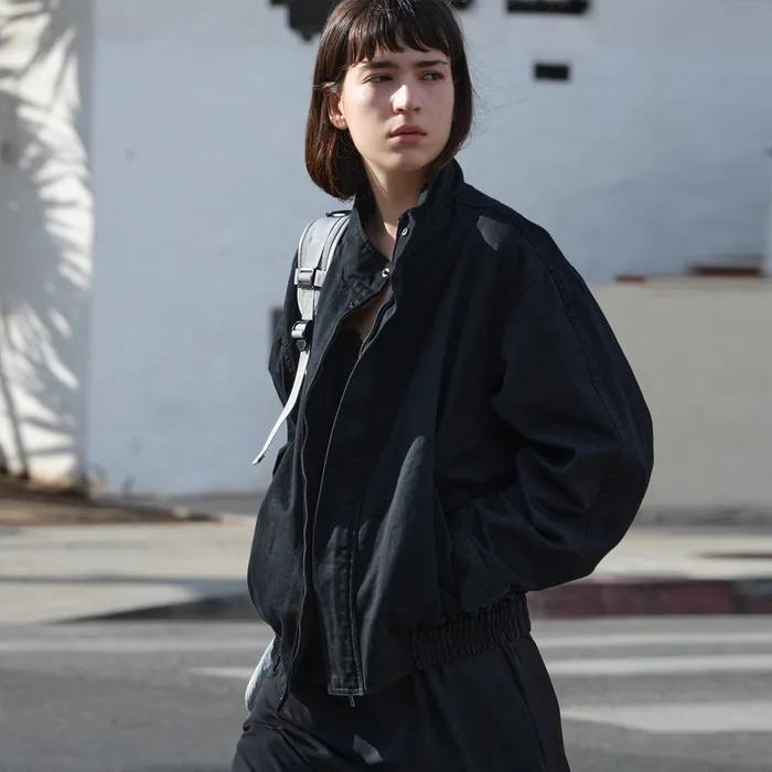 WASHED COTTON JUMPER_BLACK [LC261JP03BK]