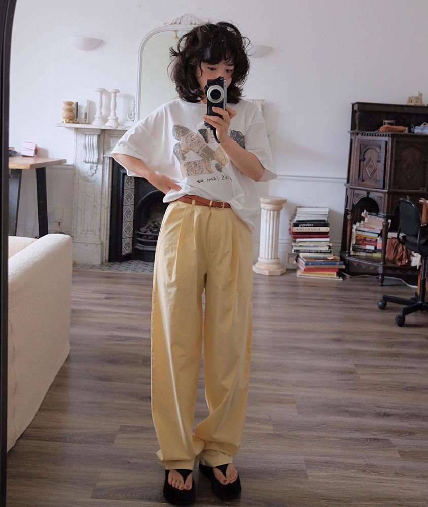 옐로우 코튼 팬츠 / Yellow Cotton Pants