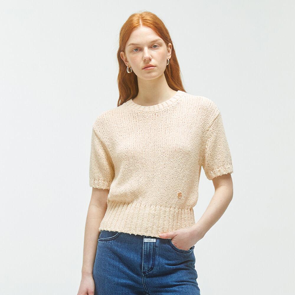 W CIRCLE LOGO BOUCLE KNIT ivory