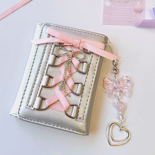 🩰당일출고🩰 발레코어 지갑 리본지갑 여리여리 코르셋반지갑 공주지갑 실물깡패