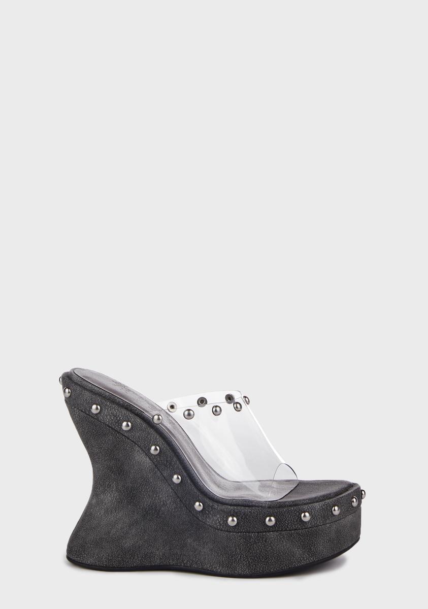 Gray Bahama Wedge Heels - US 5