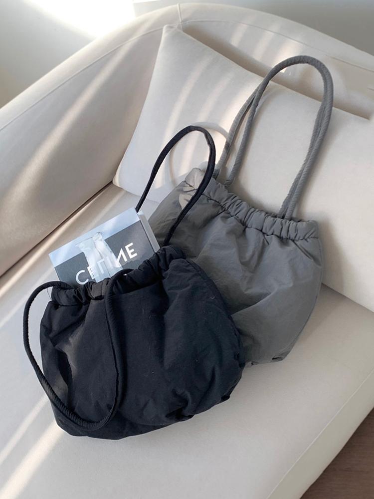 (주문폭주) 데일리 바스락 패딩 에코백 반달 숄더 나일론 가방