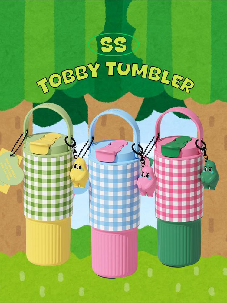 수심 Tobby Tumbler 토비 텀블러 손잡이 대용량 여름 보냉 체크 유니크