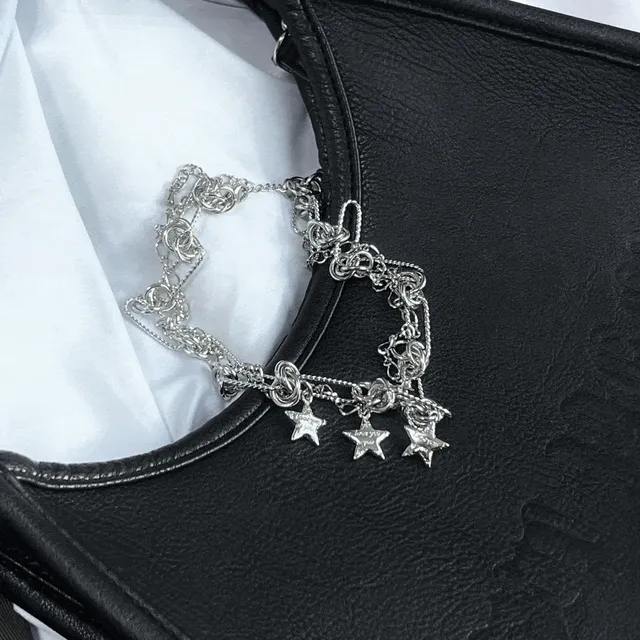 [에스파 닝닝, 르세라핌 사쿠라,아이들 우기, 키스오브라이프 나띠]Love Star Necklace 럽스타 사슬 트위스트 별 러브 레터링 네크리스 목걸이
