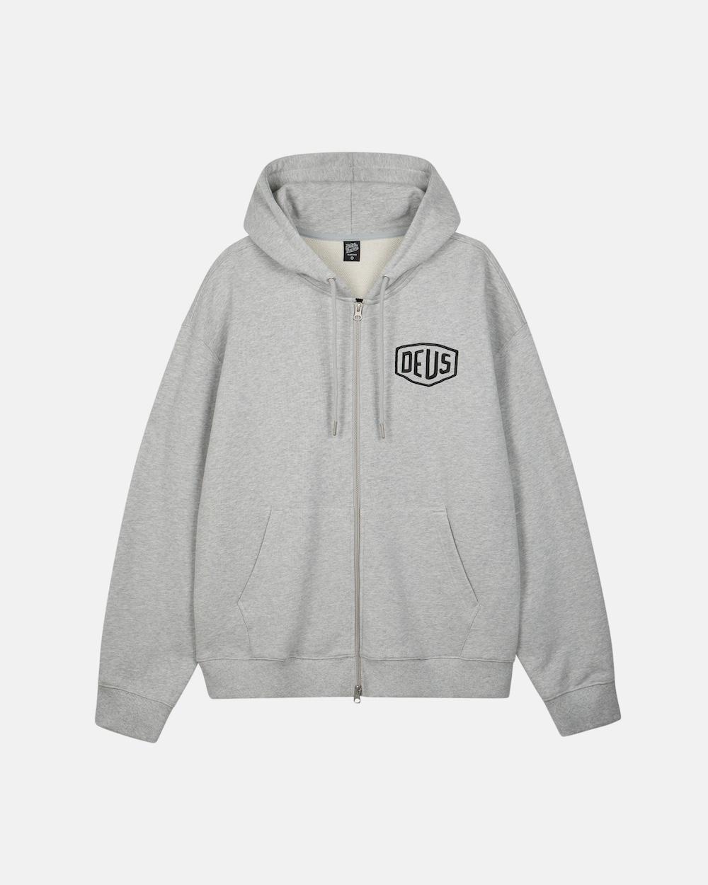 College Address Hoodie Zipup_M/Grey
