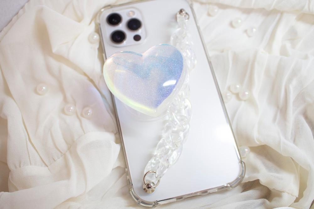 (자체제작) 오로라 하트 레진 그립톡