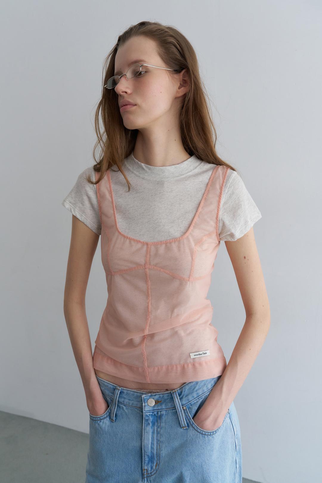 [5/28 PRE-ORDER] MESH CORSET SLEEVELESS_PEACH