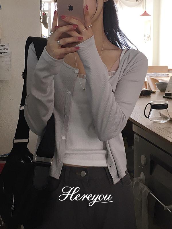 유리에 살안타템👼🏻 [here you] 브리즈 썸머 골지 cardigan - 4color (봄가디건/여름가디건/데일리/러블리/라운드/살안타가디건)