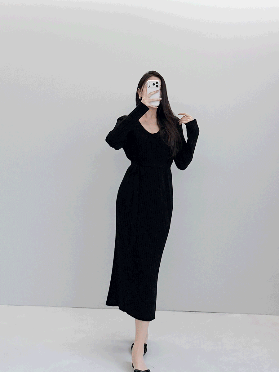 샌드 골지 원피스