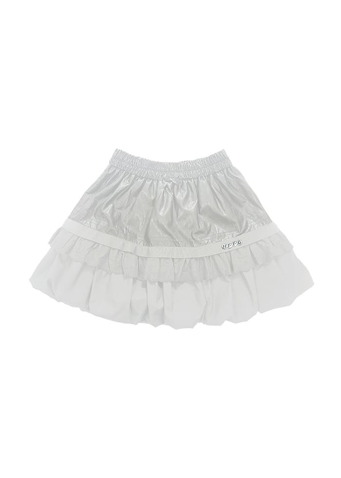 LACE PUMPKIN BANDING SKIRT WHITE