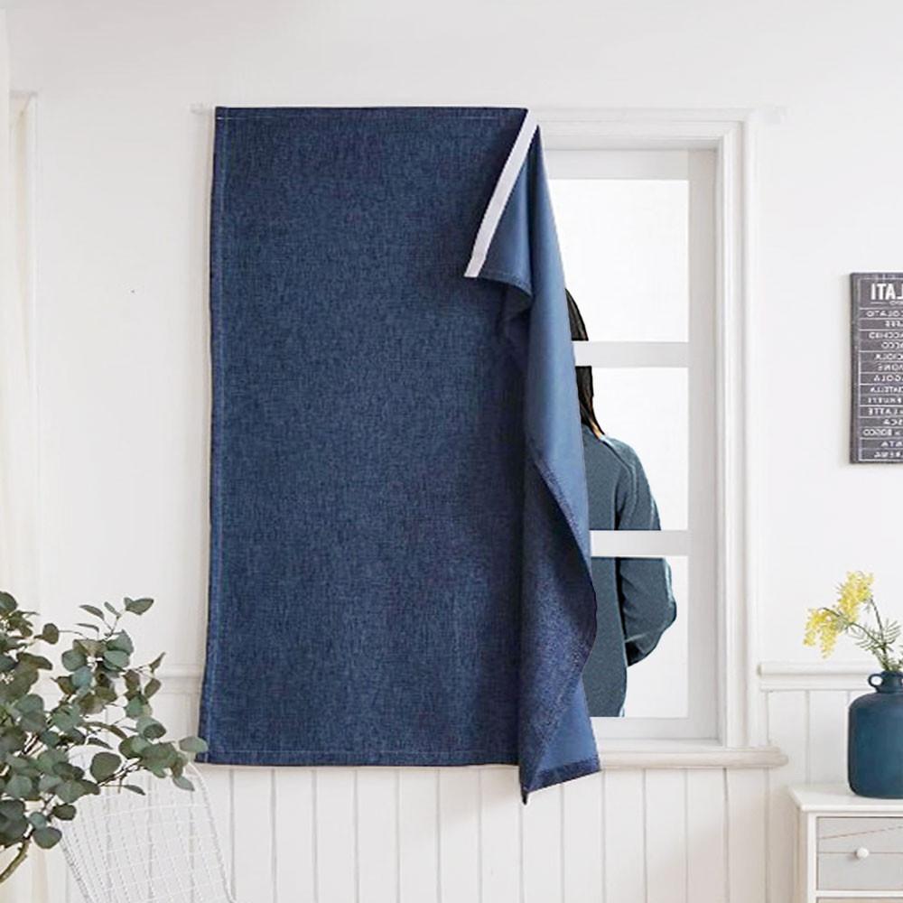 작은창커튼 붙이는암막커튼 창문형 짧은 찍찍이 원룸 자취방 창문커텐 무지암막100x150