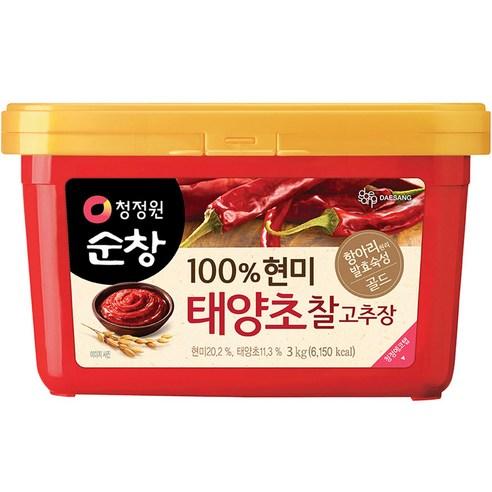 청정원순창 현미 태양초 찰고추장, 3kg, 1개 - 고추장 | 쿠팡