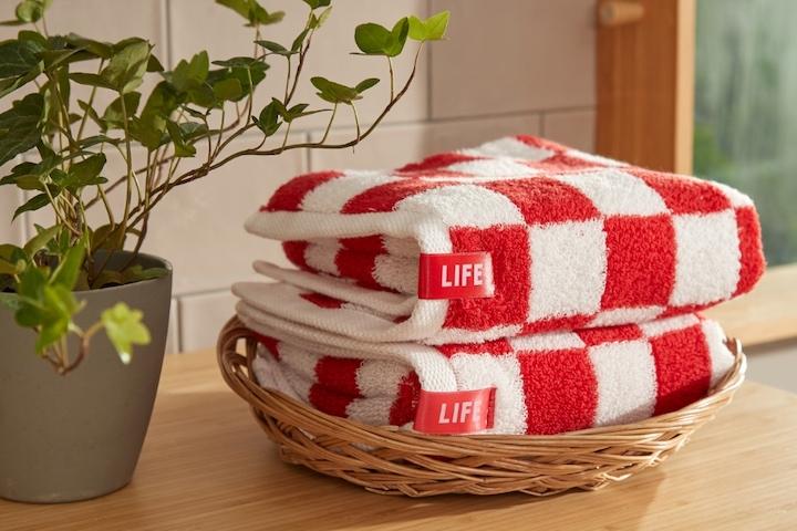 [단독구성] 라이프타올 10장 호텔수건 코마사 40수 체커보드 디자인