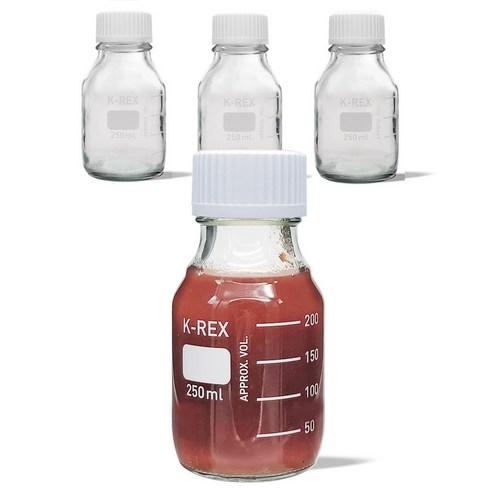 미르 눈금 유리병, 250ml, 4개 - 유리저장병 | 쿠팡