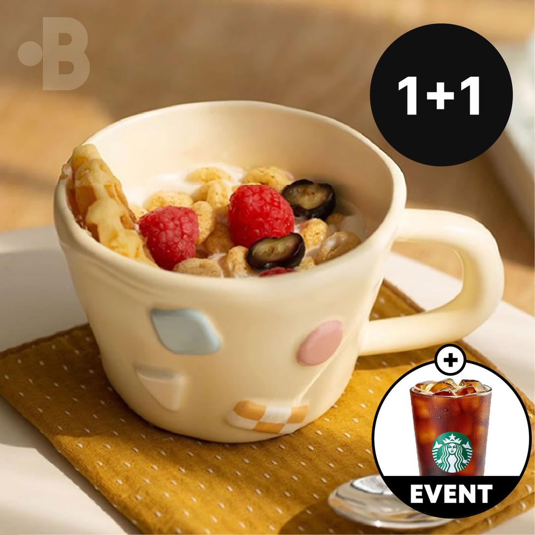 "아침에 시리얼" 귀여운 파스텔 마시멜로 머그컵 2P SET 안전포장 센스있는 집들이 선물 요거트 시리얼볼 홈카페 커피잔