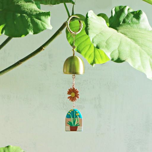 건강과 재물을을 주는 해바라기와 화초가있는 풍경 도어벨