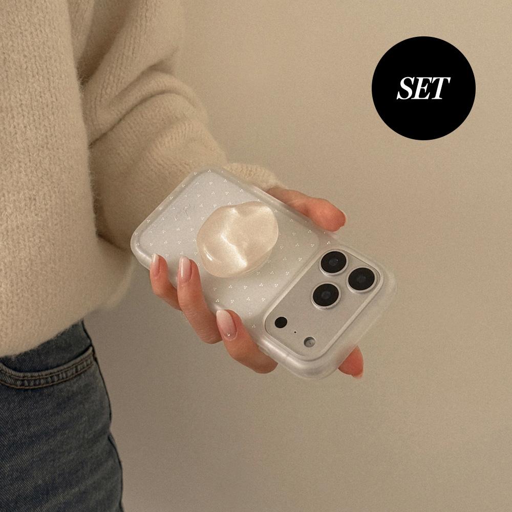 [SET] minimal dot 반투명 폰케이스+조약돌톡