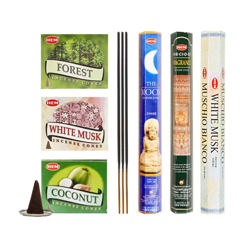 HEM 헴 인센스스틱 인센스콘 인도향 향피우기 더문 찬단 레인포레스트