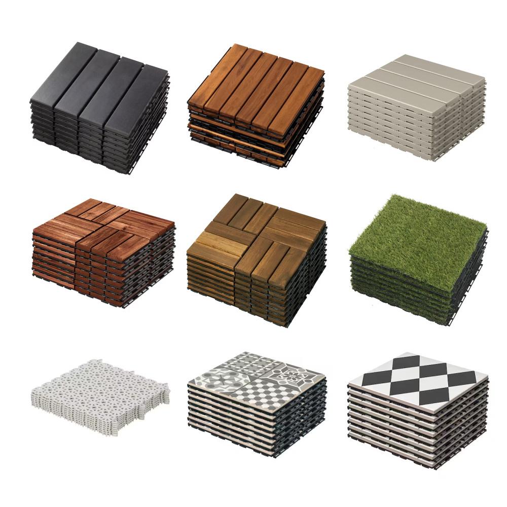 이케아 룬넨 데크 나무 원목 타일 야외 조립식 마루 베란다 바닥재 RUNNEN